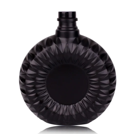 500ml Black Liquor Vodka Brandy Bouteille en verre Bouteille de vin en verre de fantaisie personnalisée vide